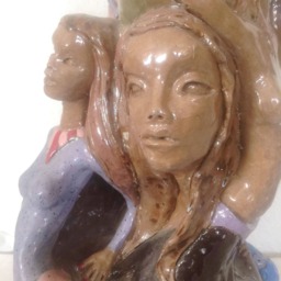 Figurative Art Ceramic Sculpture Female Garden Moon Animal - thumbnail 3