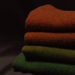Autumn Burnt Orange Boiled Wool Blanket Throw For Autumnal Home Decor - thumbnail 4