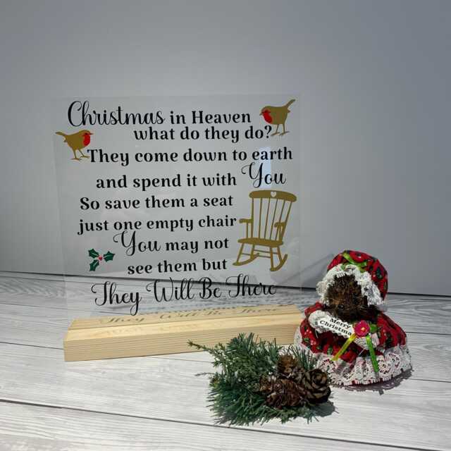 Christmas Memorial Acrylic Stand in Heaven Verse - image 1