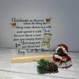 Christmas Memorial Acrylic Stand in Heaven Verse