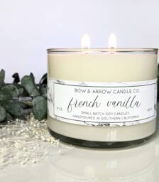 15 Oz Natural Soy Candle French Vanilla Scented - Double Wick Vegan Gift Idea - thumbnail 1