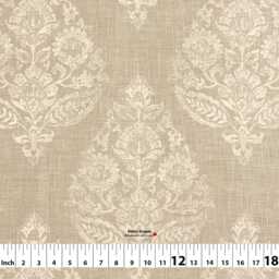 Lydia 4 Colors Damask Medallion Kavi Blue Floral Cotton Curtain, Valance Extra Width, Pleated, Lined Drapery Panel Offered As Upgrades - thumbnail 3