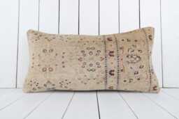 Vintage Kilim Lumbar Pillow Cover, 12x24 Inch Turkish Anatolian Cushion
