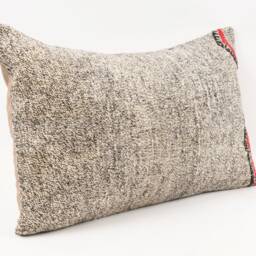 Handmade Turkish Kilim Lumbar Pillow Cover Wool Cushion - 16x24 - thumbnail 3