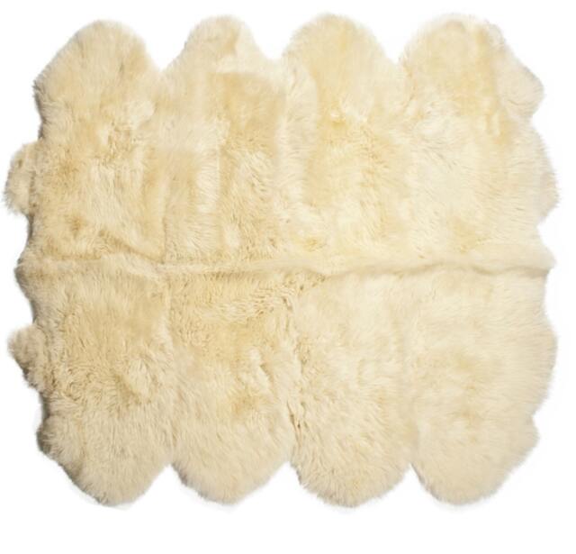 Huge Sheepskin Rug . 8 Skin Cream Champagne-Sheepskin Rug, Luxury Genuine , Sofa Cover, Bed Cover , Large - image 1