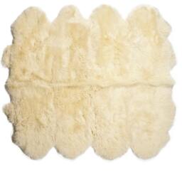 Huge Sheepskin Rug . 8 Skin Cream Champagne-Sheepskin Rug, Luxury Genuine , Sofa Cover, Bed Cover , Large