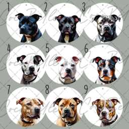 Custom Staffordshire Bull Terrier Bauble, Any Colour Staffy Real Glitter Name Christmas Tree Pet Gift Ideas Lover Owner Blue Bully Breed - thumbnail 2