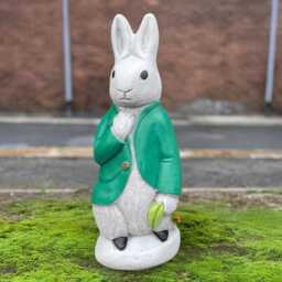 stone Peter Rabbit Figurine Concrete Easter Bunny Ornament Outdoor Pet Decoration Cement Patio Art Handmade Garden Lover Gift - thumbnail 1