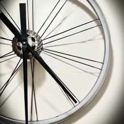 Bicycle Wheel Clock, Gift For Cyclist, Industrial Steampunk Wall Decor, Triathlete Award - thumbnail 2