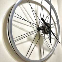 Bicycle Wheel Clock, Gift For Cyclist, Industrial Steampunk Wall Decor, Triathlete Award - thumbnail 3