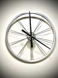 Bicycle Wheel Clock, Gift For Cyclist, Industrial Steampunk Wall Decor, Triathlete Award - thumbnail 1