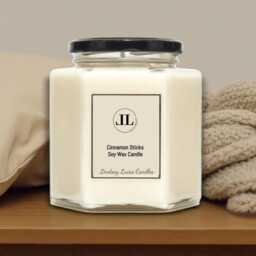 Cinnamon Sticks Scented Candles, Strong Spicy Soy Wax Vegan Candle Christmas - thumbnail 2