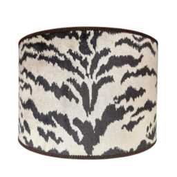 Drum Lampshade Sand Velvet Luigi Bevilacqua Fabric Tigre Pattern Round Lamp Shade - Made in Italy