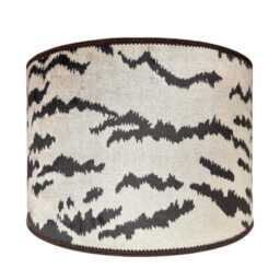 Drum Lampshade Sand Velvet Luigi Bevilacqua Fabric Tigre Pattern Round Lamp Shade - Made in Italy - thumbnail 4
