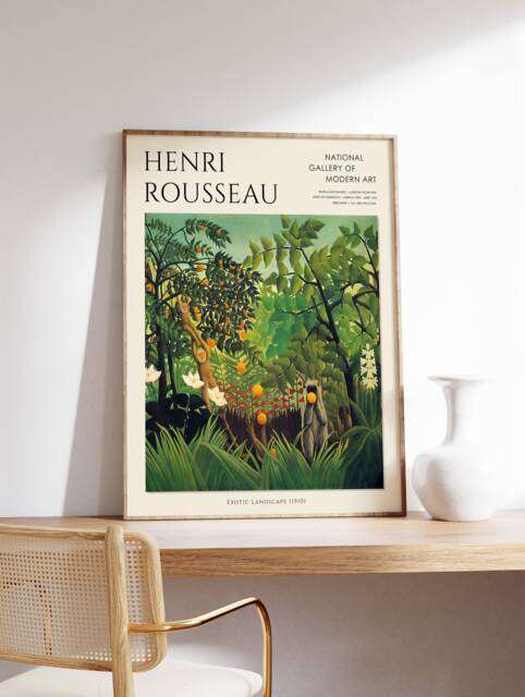 Henri Rousseau Poster, Exotic Landscape, Exhibition Print, Floral Wall Art, Animal Gift, Jungle A1/A2/A3/A4 - image 1