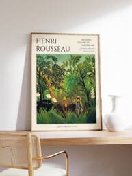 Henri Rousseau Poster, Exotic Landscape, Exhibition Print, Floral Wall Art, Animal Gift, Jungle A1/A2/A3/A4 - thumbnail 1