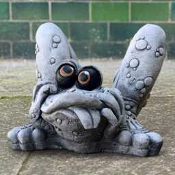 Frog With Tongue Out Statue Funny Frog Garden Sculpture Cement Toad Figurine Outdoor Decor Playful Animal Ornament Garden Amphibian - thumbnail 4