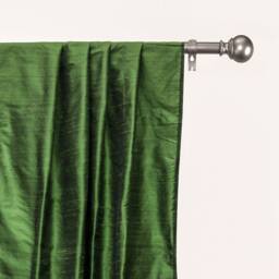 Moss Green Silk Dupioni Curtain Panels - Rod Pocket, Grommet, Box Pleat, Three Pinch Tab Top & Plain Ring Top - thumbnail 1