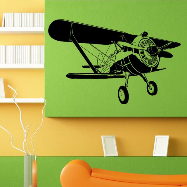 Air Plane Crop Duster Old School Aviation Design Wall Sticker Vinyl Mural Decal Home House Apartment Art Decor Free Shipping L115 - image 1