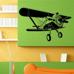 Air Plane Crop Duster Old School Aviation Design Wall Sticker Vinyl Mural Decal Home House Apartment Art Decor Free Shipping L115 - thumbnail 1