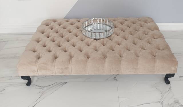 Handmade Chesterfield Deep Button Footstool - image 1