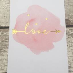 Love Rose Gold Print, Watercolour Pink Splash, Hearts Gallery Wall Gift For Couples, Her, Valentines, Gifts - thumbnail 2
