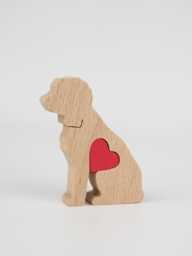 Personalised Cockapoo Ornament With Heart, Dog Memorial Figurine, Minimalist Owner Remembrance Gift - thumbnail 1
