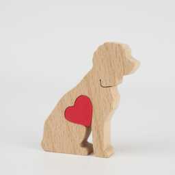 Personalised Cockapoo Ornament With Heart, Dog Memorial Figurine, Minimalist Owner Remembrance Gift - thumbnail 3
