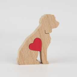Personalised Cockapoo Ornament With Heart, Dog Memorial Figurine, Minimalist Owner Remembrance Gift - thumbnail 2