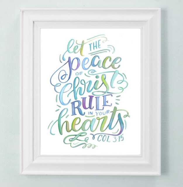 Let The Peace Of Christ Rule in Your Hearts - Colossians 315 Makewells Scripture Bible Wall Decor Art Print - image 1