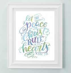 Let The Peace Of Christ Rule in Your Hearts - Colossians 315 Makewells Scripture Bible Wall Decor Art Print - thumbnail 1