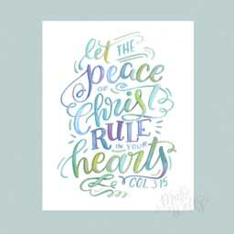 Let The Peace Of Christ Rule in Your Hearts - Colossians 315 Makewells Scripture Bible Wall Decor Art Print - thumbnail 2