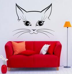 Cat Wall Decal Vinyl Sticker Funny Animal Murals Childrens Kids Room Interior Nursery Decor - 15Nry3 - thumbnail 1