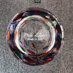 Bubbly Vase in Bohemian Crystal - Hand-Painted, Venetian Style - thumbnail 3