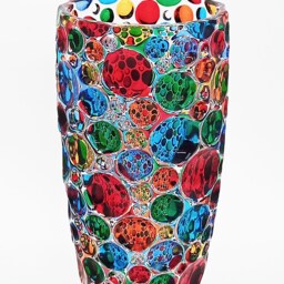 Bubbly Vase in Bohemian Crystal - Hand-Painted, Venetian Style - thumbnail 2
