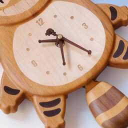 Totoro Cat Bus Wooden Clock, Moving Tail Pendulum Clock, Ghibli Wall Decor, Creative Timepiece, Japandi Cream Style Clock, Studio Ghibli Fan Gift - thumbnail 4