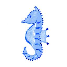Linen Sea Horse Beach Baby Pillow - thumbnail 2