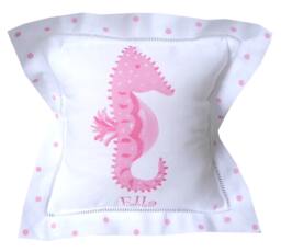 Linen Sea Horse Beach Baby Pillow - thumbnail 1