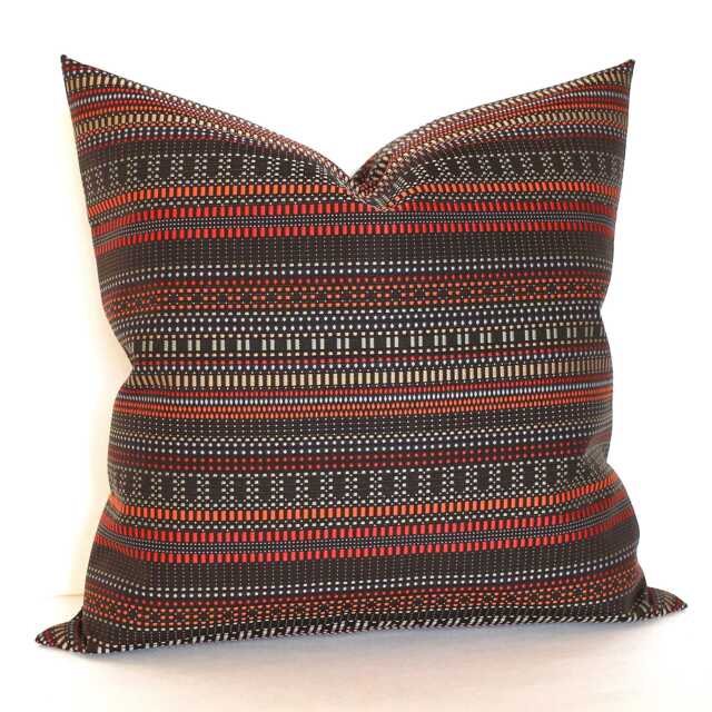 Rust Brown Stripe Throw Pillow Cover Modern Upholstery Fabric Pillowcase - image 1