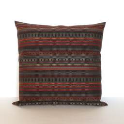 Rust Brown Stripe Throw Pillow Cover Modern Upholstery Fabric Pillowcase - thumbnail 2