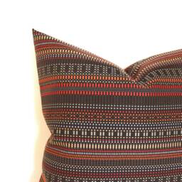 Rust Brown Stripe Throw Pillow Cover Modern Upholstery Fabric Pillowcase - thumbnail 3