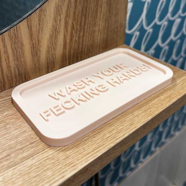 Wash Your Fcking Hands Soap Dish Tray - Funny Rude Gift Home Decor Unique Bathroom Accessory Housewarming New Holder - image 1