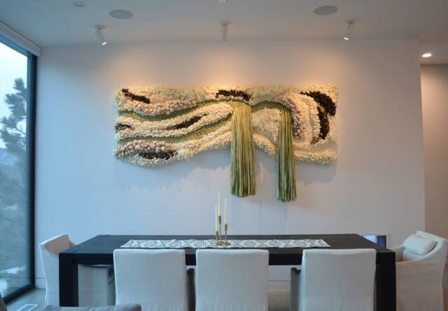 Textile Landscape Wall Sculpture - Large-Scale Fiber Art Inspired By Colorado Foothills Hand-Dyed Merino Wool Installation - image 1
