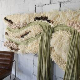 Textile Landscape Wall Sculpture - Large-Scale Fiber Art Inspired By Colorado Foothills Hand-Dyed Merino Wool Installation - thumbnail 2