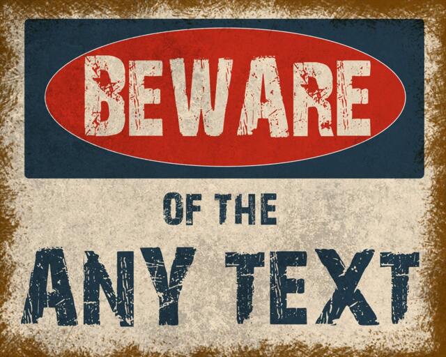 Personalized Beware Sign Any Text Name Vintage Enamel Metal Tin Sign Wall Plaque