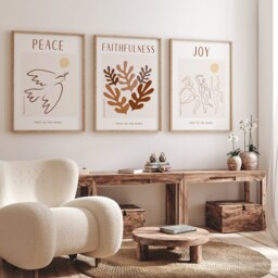 Autumn Faithfulness Christian Poster, Minimal - Printed & Shipped Modern Scripture D??cor Home Print Earth - thumbnail 3