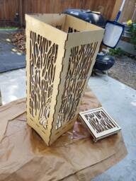 Custom Wood Led Lamp. Gift Bright Multi Color Laser Engraved With Remote Control Birch Birthday Anniversary - thumbnail 1