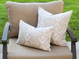 River Tonal Sand Outdoor Pillow Cover, Tan All Weather Cover - Made To Order - thumbnail 1