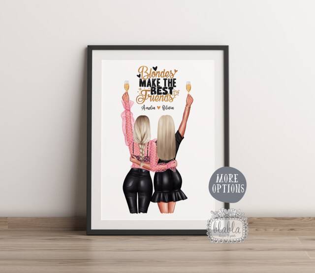 Friends Personalised Gift, Best Friend Poster, Wall Art, Birthday Gift - image 1