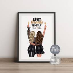 Friends Personalised Gift, Best Friend Poster, Wall Art, Birthday Gift - thumbnail 2